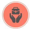 Job Sustainability Icon - Hands holding a briefcase